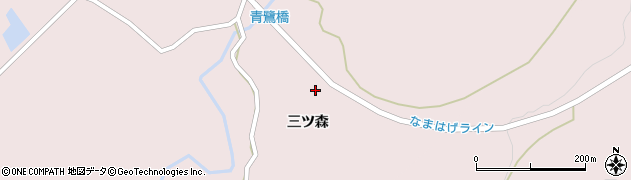 秋田県男鹿市男鹿中滝川（三ツ森）周辺の地図