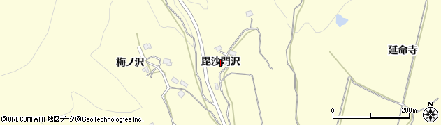 秋田県男鹿市脇本富永（毘沙門沢）周辺の地図