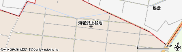 秋田県井川町（南秋田郡）北川尻（海老沢上谷地）周辺の地図