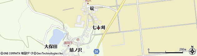 秋田県男鹿市脇本樽沢（七十刈）周辺の地図