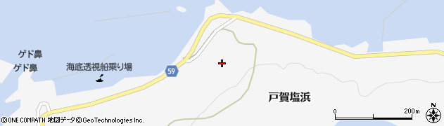 秋田県男鹿市戸賀塩浜漁元崎61周辺の地図