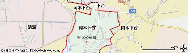 秋田県八郎潟町（南秋田郡）小池（岡本下台）周辺の地図