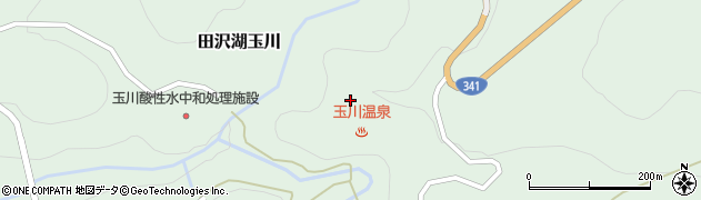 秋田県仙北市田沢湖玉川（渋黒沢）周辺の地図