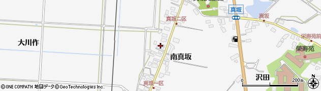 秋田県八郎潟町（南秋田郡）真坂（大川作）周辺の地図