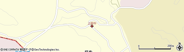 上萩牛周辺の地図