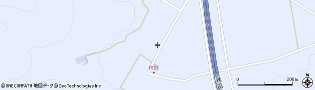 秋田県山本郡三種町天瀬川市野五輪坂周辺の地図