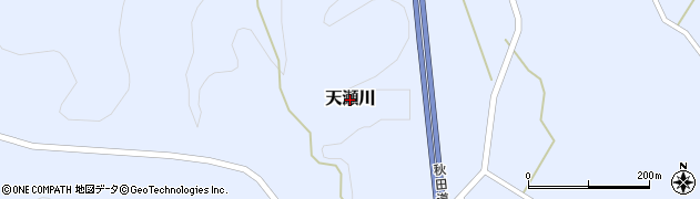 秋田県三種町（山本郡）天瀬川周辺の地図