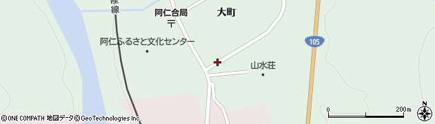 北秋田警察署　阿仁駐在所周辺の地図