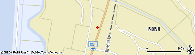 秋田県三種町（山本郡）鯉川（鯉川）周辺の地図