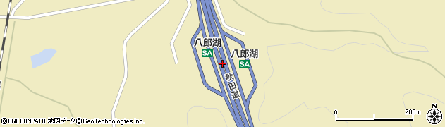 八郎湖ＳＡ周辺の地図