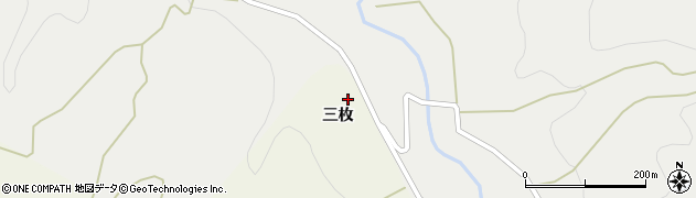 秋田県北秋田市阿仁三枚鉱山（三枚）周辺の地図