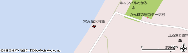 宮沢海水浴場周辺の地図