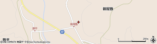 秋田県三種町（山本郡）上岩川（新屋敷）周辺の地図
