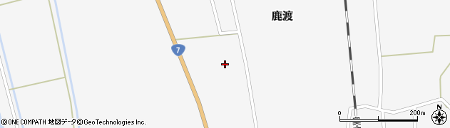 秋田県三種町（山本郡）鹿渡（二本柳）周辺の地図
