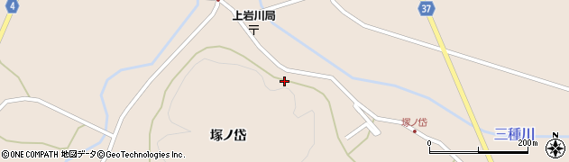 秋田県三種町（山本郡）上岩川（塚ノ岱）周辺の地図