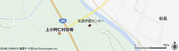 上小阿仁村役場　公民館周辺の地図