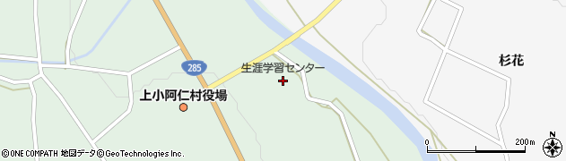 上小阿仁村役場　教育委員会周辺の地図
