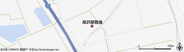 秋田県三種町（山本郡）鹿渡（泉沢屋敷後）周辺の地図