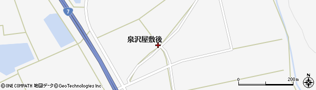 秋田県三種町（山本郡）鹿渡（泉沢荒田）周辺の地図