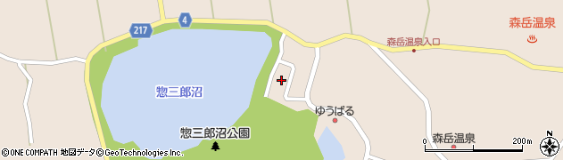 秋田県三種町（山本郡）森岳（東堤沢）周辺の地図