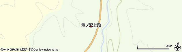 秋田県北秋田市米内沢（滝ノ沢上段）周辺の地図