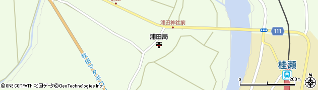 浦田郵便局周辺の地図