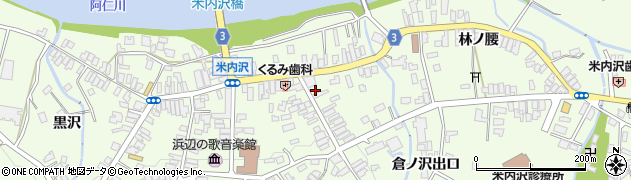 秋田県北秋田市米内沢（薬師下）周辺の地図