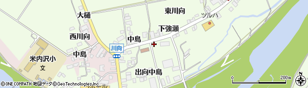 秋田県北秋田市米内沢出向中島32周辺の地図