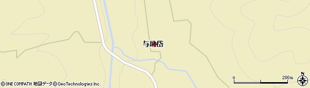 秋田県北秋田市七日市（与助岱）周辺の地図