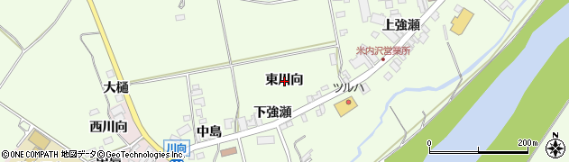 秋田県北秋田市米内沢（東川向）周辺の地図
