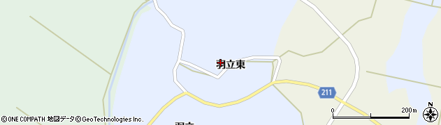 秋田県三種町（山本郡）外岡（羽立東）周辺の地図