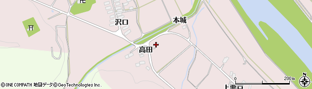 秋田県北秋田市本城高田24周辺の地図