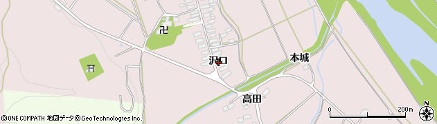 秋田県北秋田市本城（沢口）周辺の地図