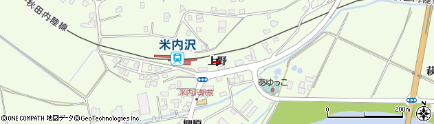 秋田県北秋田市米内沢（上野）周辺の地図