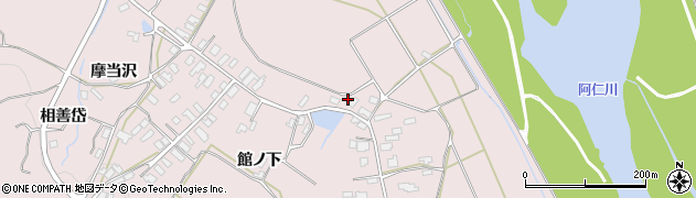 秋田県北秋田市本城家ノ下周辺の地図