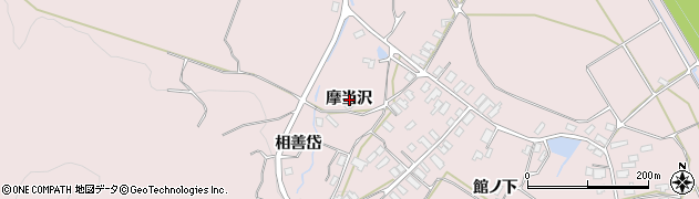 秋田県北秋田市本城（摩当沢）周辺の地図