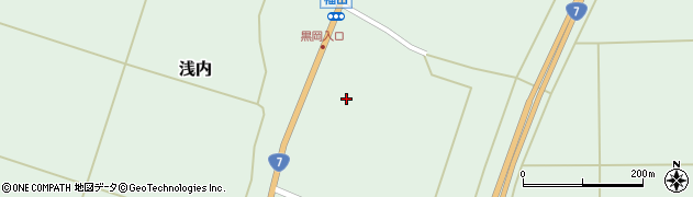 秋田県能代市浅内向山周辺の地図