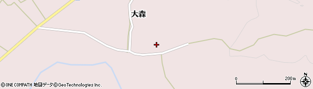 秋田県能代市大森（大森村）周辺の地図