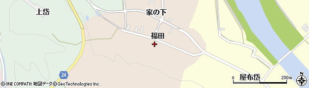 秋田県北秋田市福田福田17周辺の地図