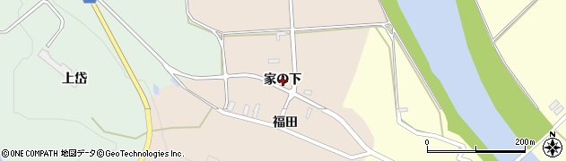秋田県北秋田市福田（家の下）周辺の地図