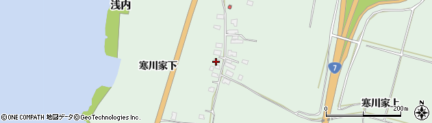 秋田県能代市浅内寒川家下周辺の地図