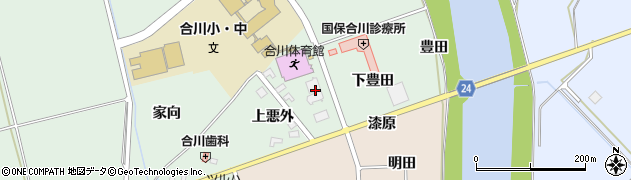 北秋田市役所　合川農村環境改善センター周辺の地図