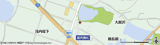 秋田県能代市浅内（大館沢）周辺の地図