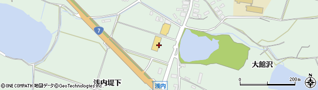 秋田県能代市浅内浅内堤下53周辺の地図