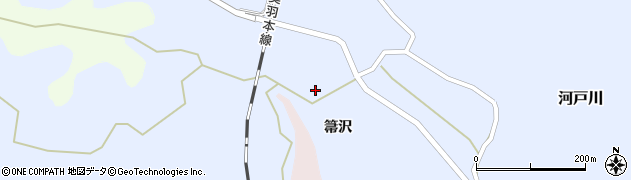 秋田県能代市河戸川（箒沢）周辺の地図
