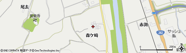 秋田県鹿角市尾去沢（森ケ崎）周辺の地図