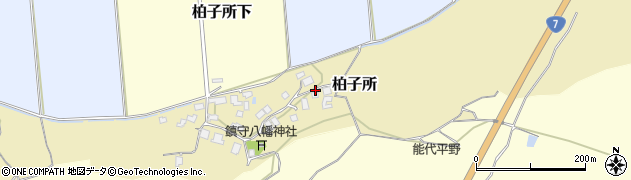秋田県能代市柏子所周辺の地図
