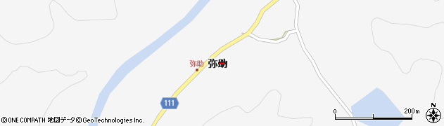 秋田県大館市比内町谷地中弥助周辺の地図