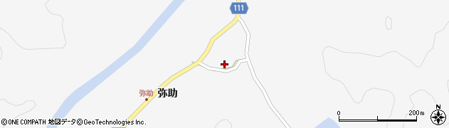 秋田県大館市比内町谷地中（弥助沢）周辺の地図