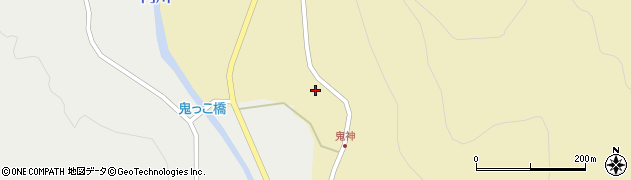 秋田県能代市二ツ井町仁鮒鬼神前田周辺の地図